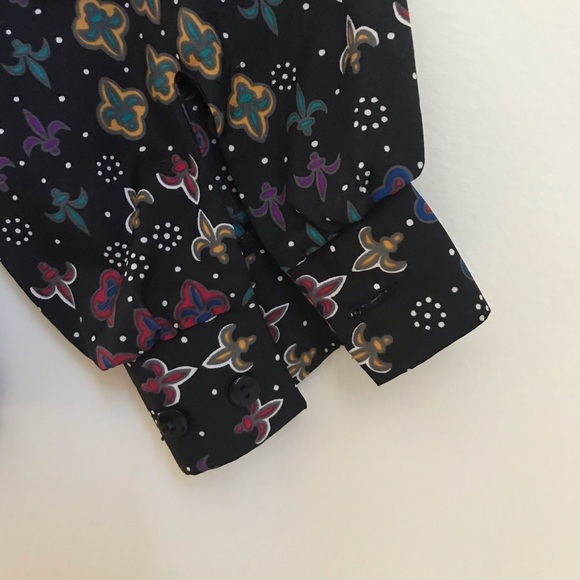 ♥️Vintage Worthington Fleur de Lis Blouse - Picture 6 of 7